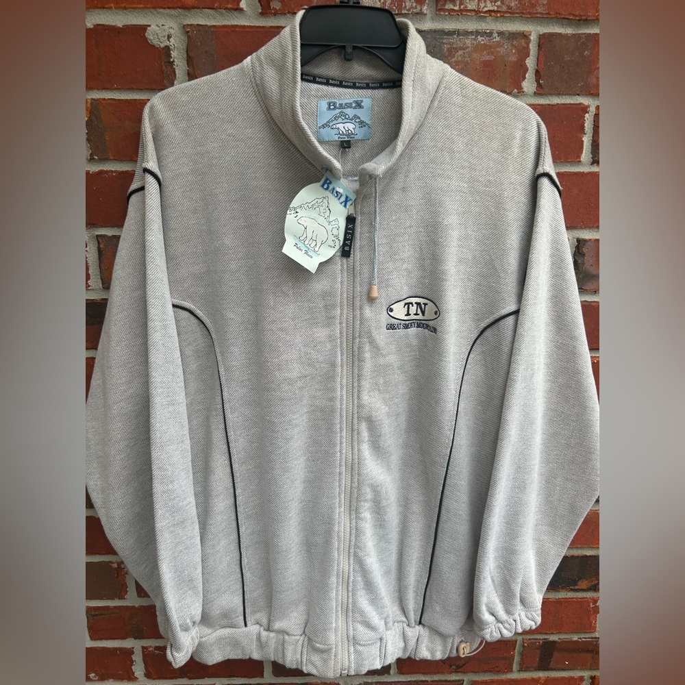NWT Basix Polar Fleece Great Smoky Mountains Tennessee Full Zip L Gray Jacket
